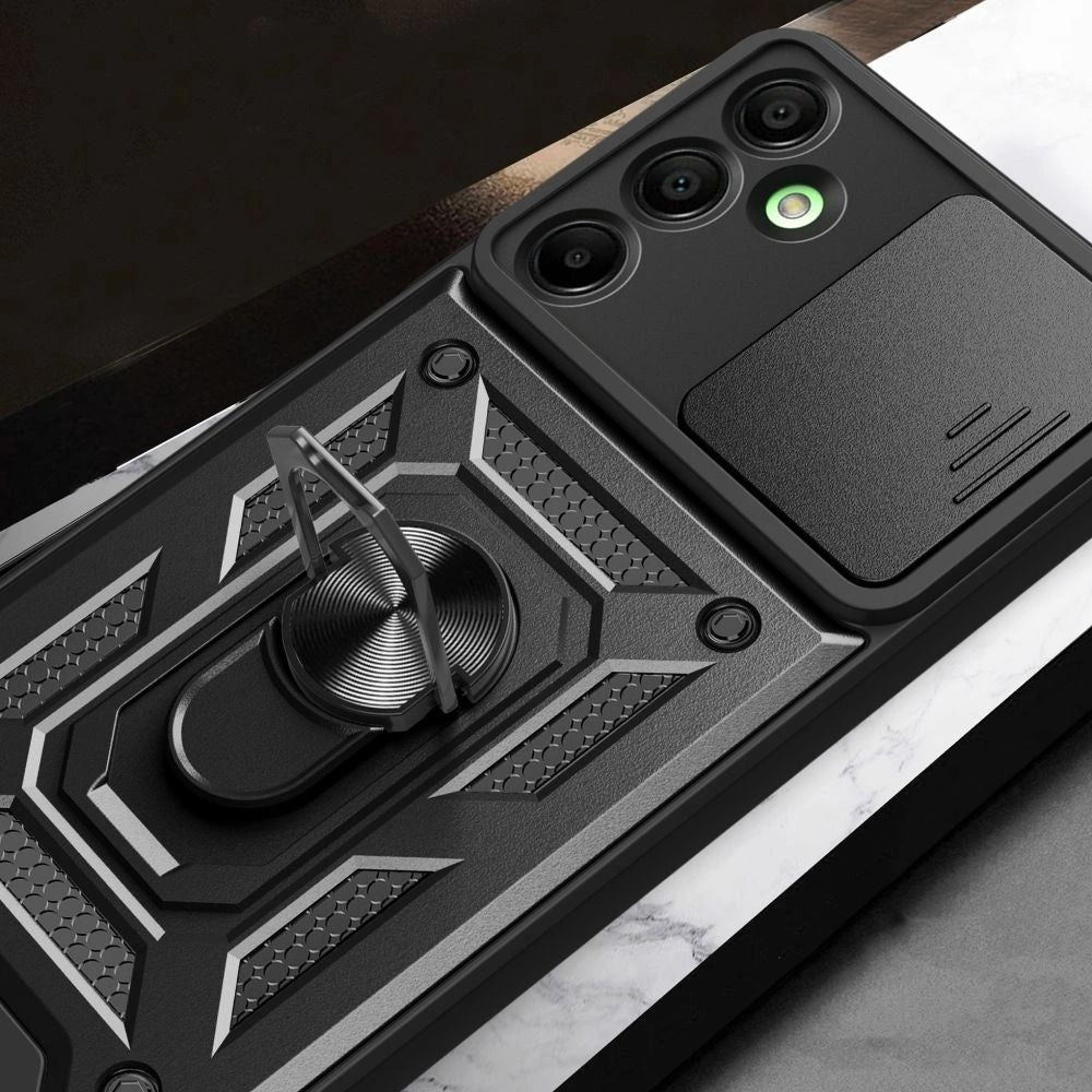 Handyhülle mit Ring für Samsung Galaxy A17 5G/4G, Tech-Protect Camshield Pro, Schwarz