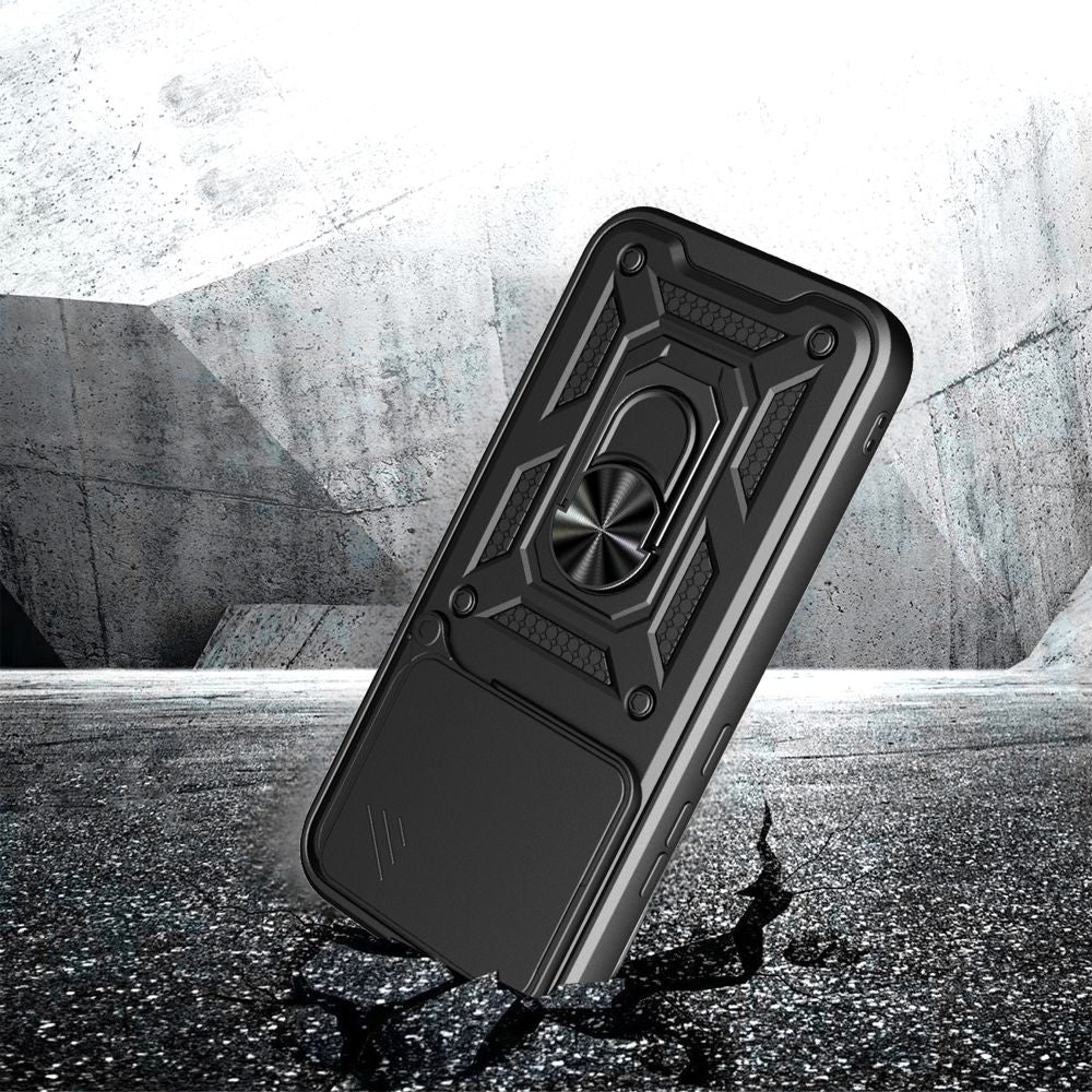 Handyhülle mit Ring für POCO F8 Pro, Tech-Protect Camshield Pro, Schwarz
