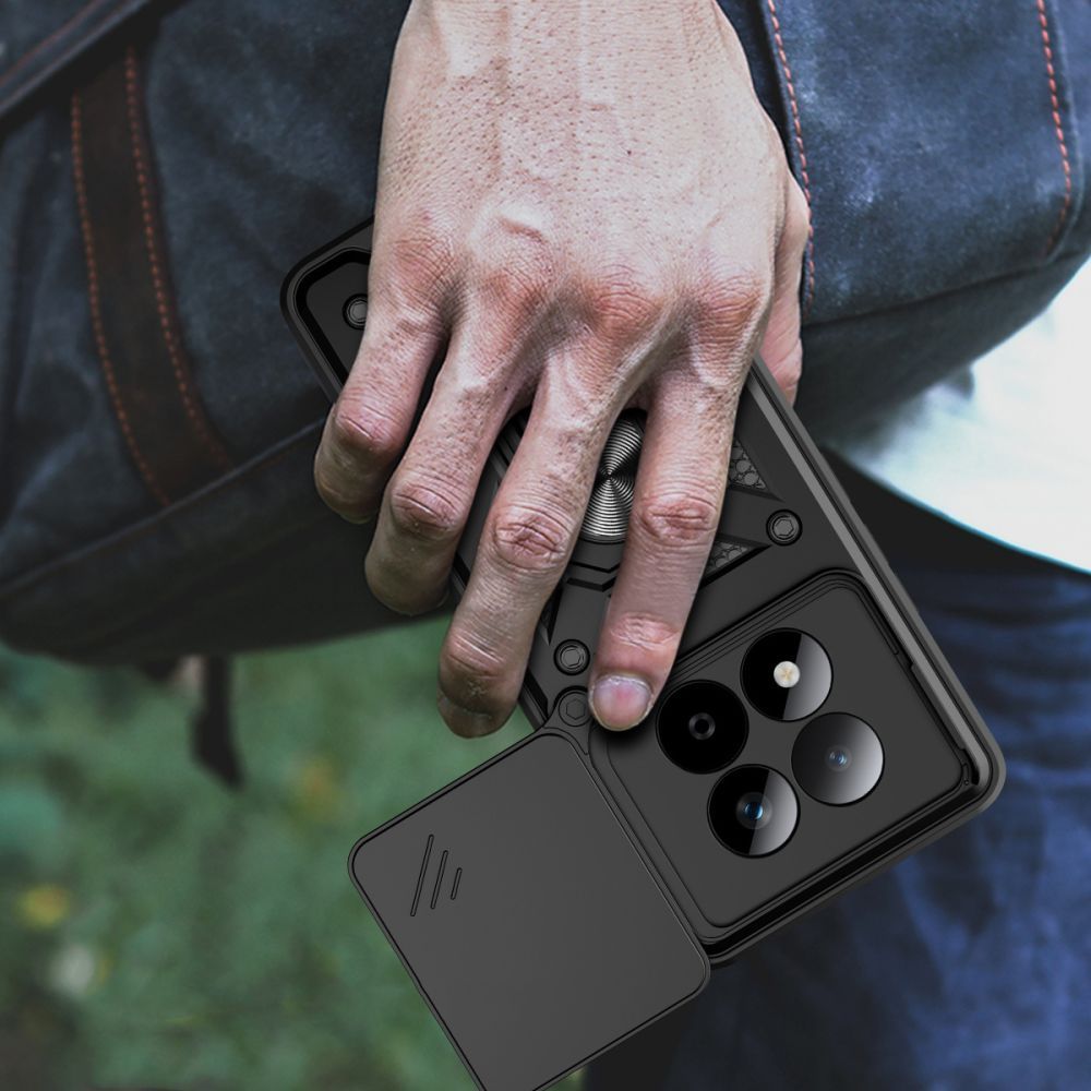 Handyhülle mit Ring für Xiaomi Redmi Note 15 Pro 5G, Tech-Protect Camshield Pro, Schwarz