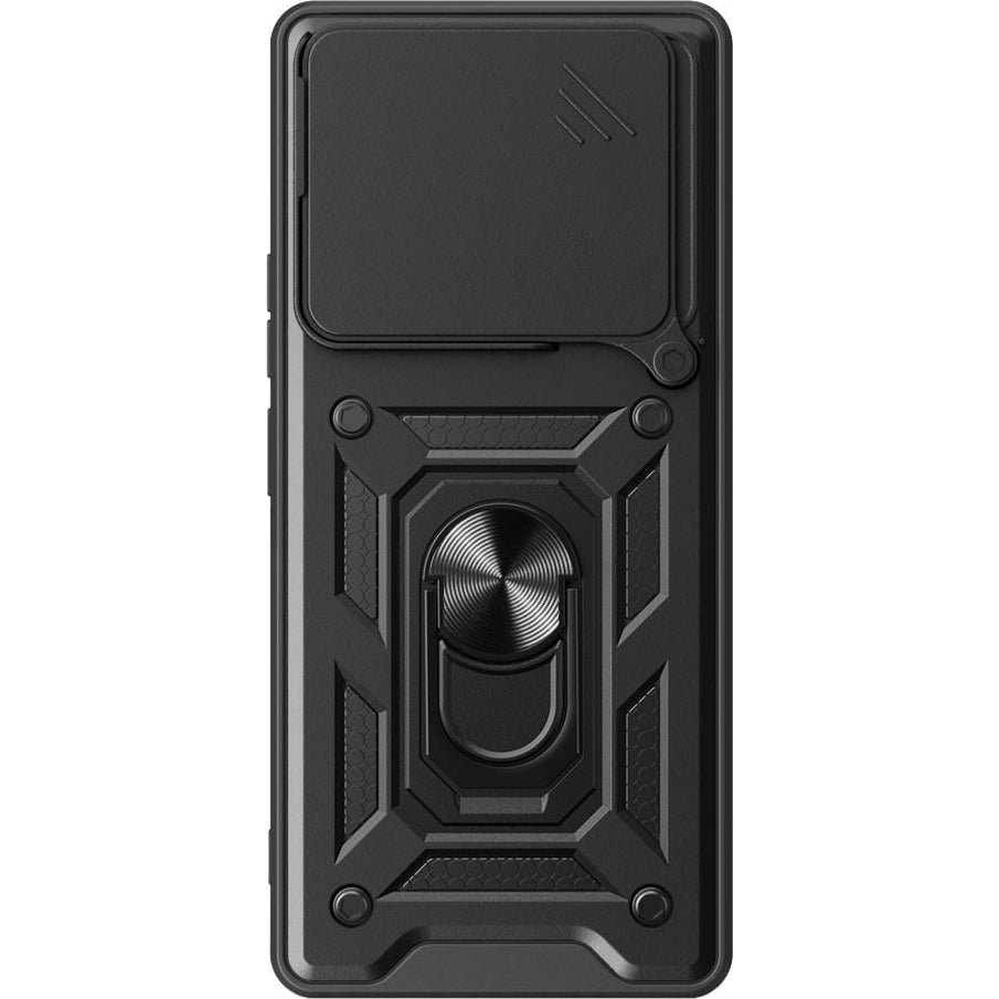 Handyhülle mit Ring für Xiaomi Redmi Note 15 Pro 5G, Tech-Protect Camshield Pro, Schwarz