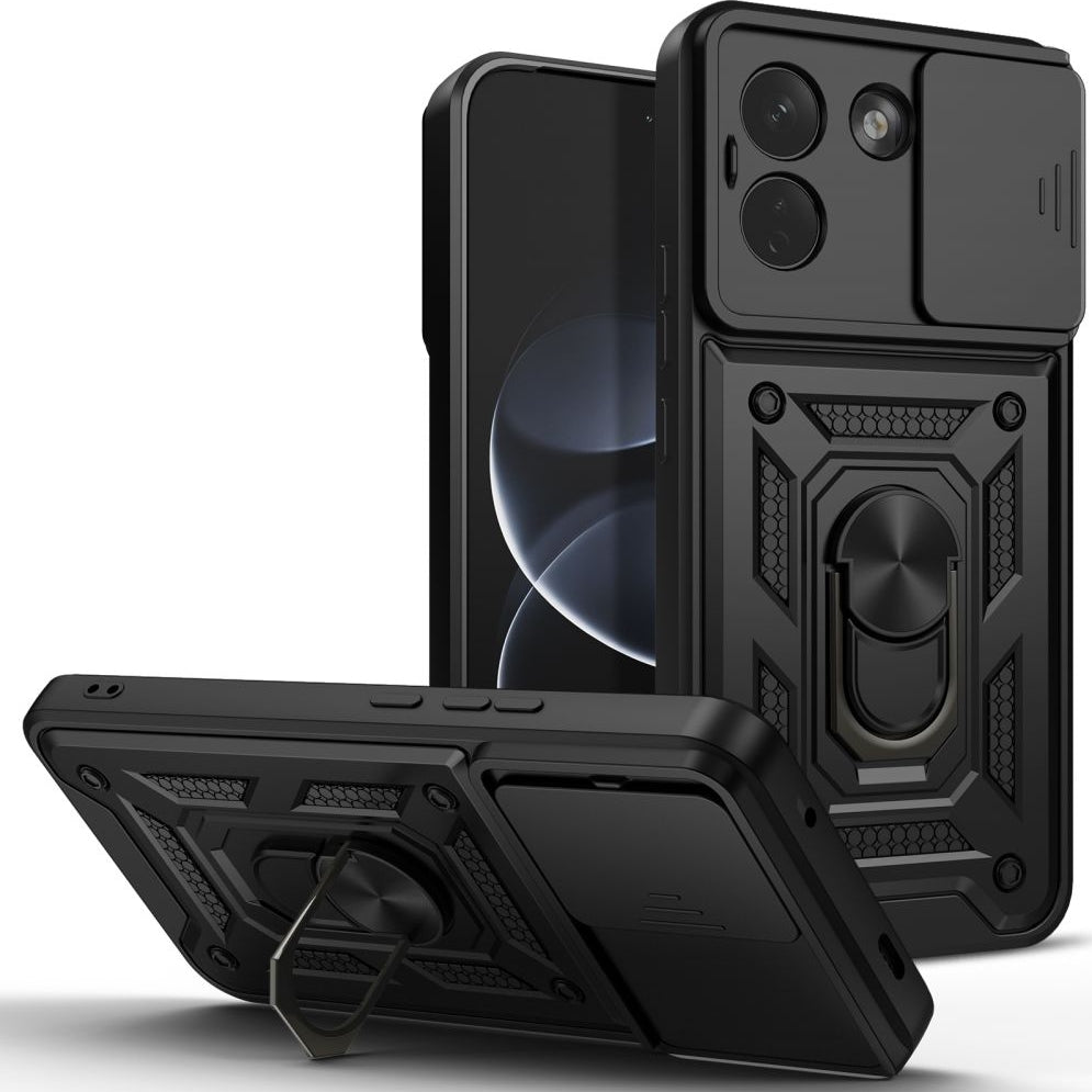 Handyhülle mit Ring für Xiaomi Redmi Note 17 Pro Max 5G, Tech-Protect Camshield Pro, Schwarz (1/7)