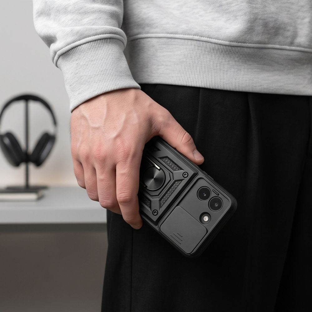 Handyhülle mit Ring für Xiaomi Redmi Note 17 Pro Max 5G, Tech-Protect Camshield Pro, Schwarz (5/7)