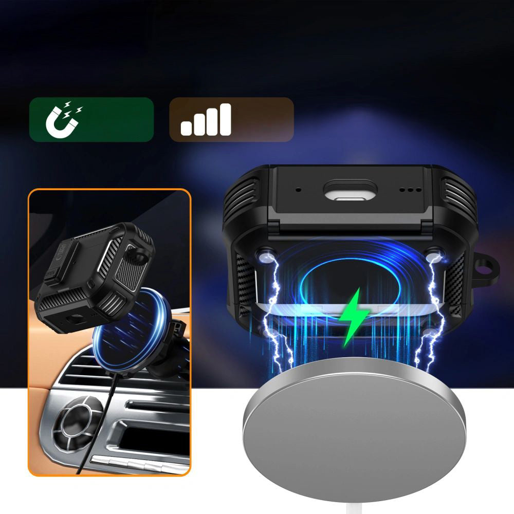 Schutzhülle für AirPods Pro 3, Tech-Protect Carbonox mit MagSafe, Schwarz