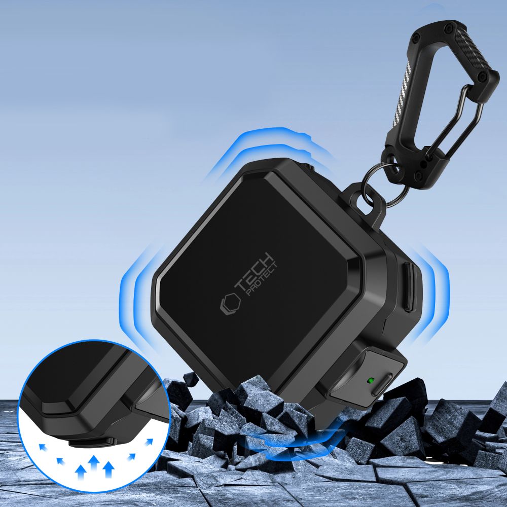 Schutzhülle für Samsung Galaxy Buds 4 / 4 Pro, Tech-Protect Carbonox mit MagSafe, Schwarz