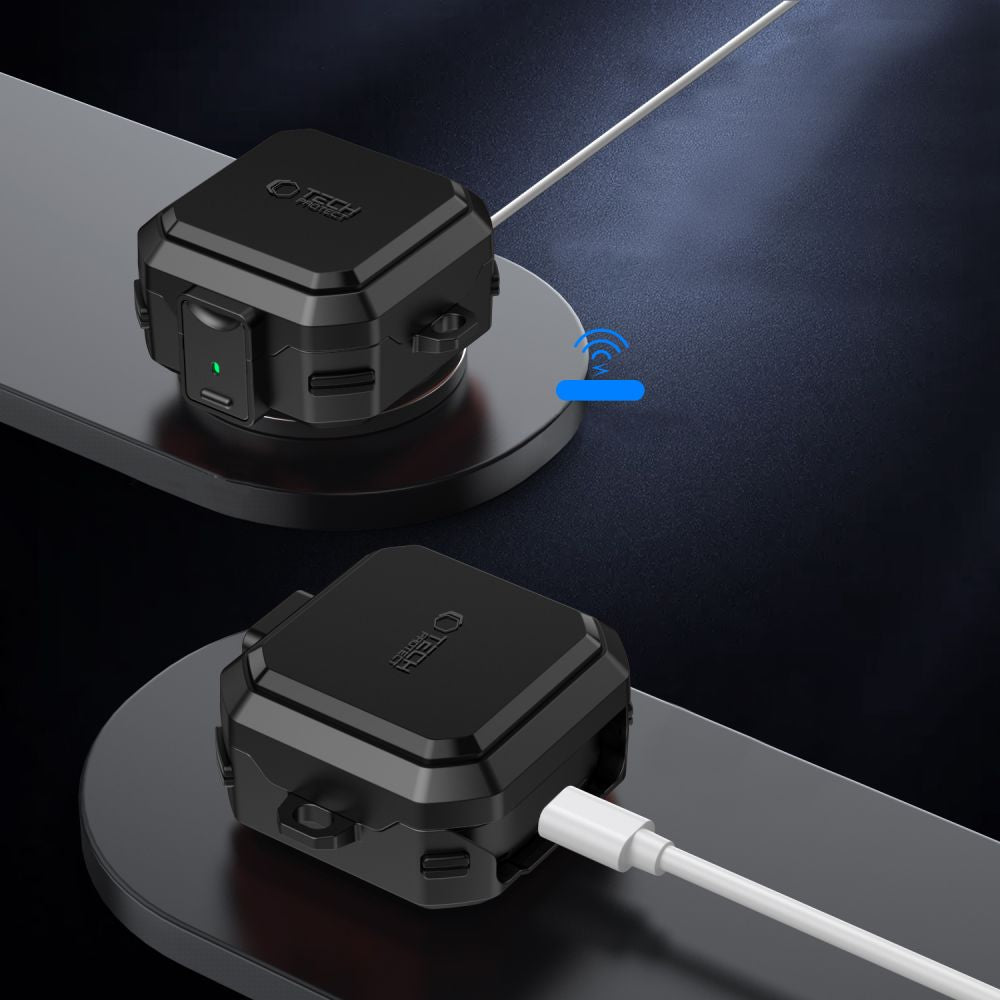 Schutzhülle für Samsung Galaxy Buds 4 / 4 Pro, Tech-Protect Carbonox mit MagSafe, Schwarz