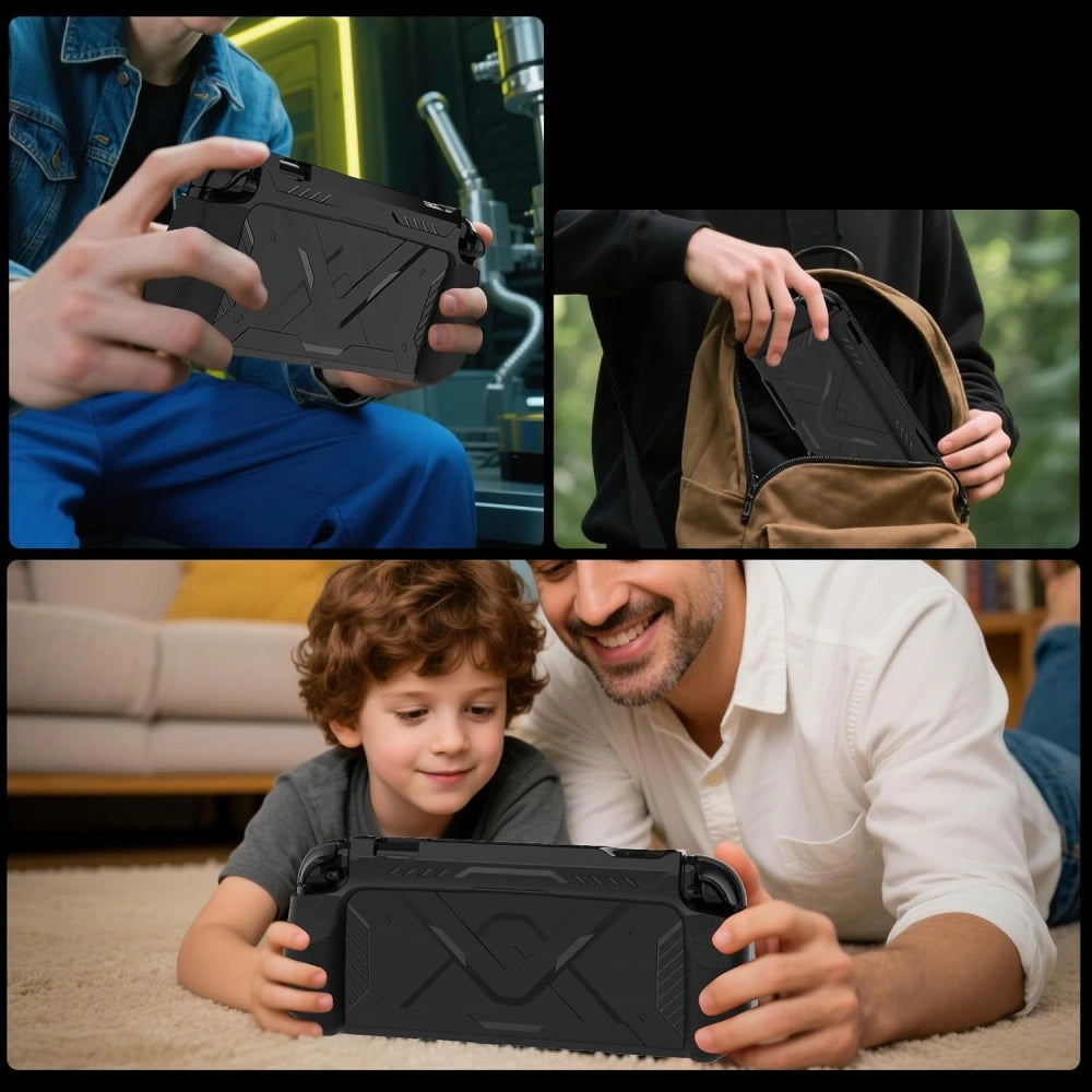 Handyhülle für Nintendo Switch 2, Tech-Protect Carbonox, Schwarz