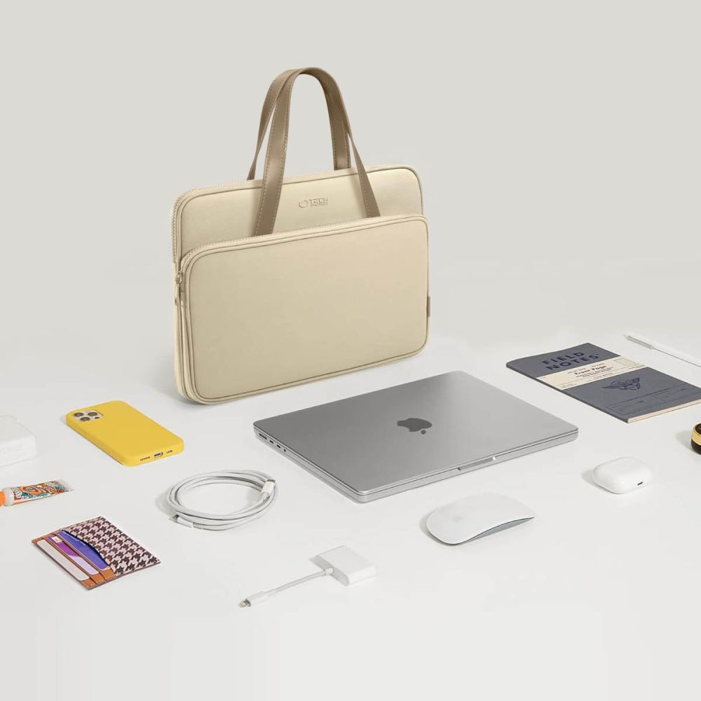 Tasche für 13" / 14" Laptop, Tech-Protect Carrying Bag, Beige