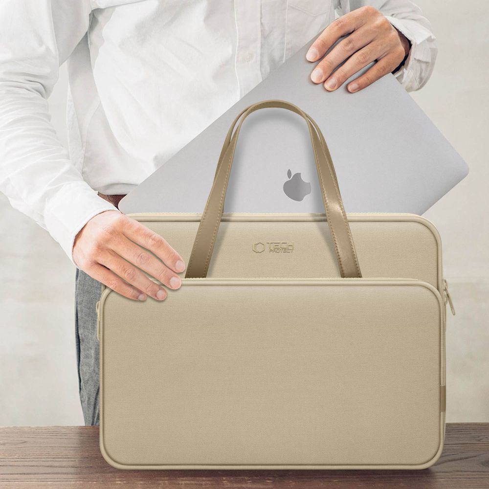 Tasche für 13" / 14" Laptop, Tech-Protect Carrying Bag, Beige