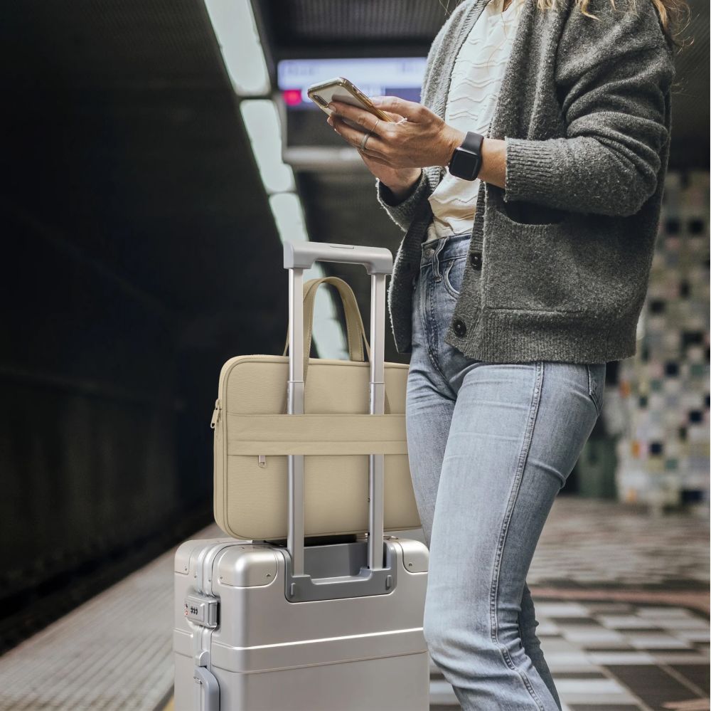 Tasche für 13" / 14" Laptop, Tech-Protect Carrying Bag, Beige