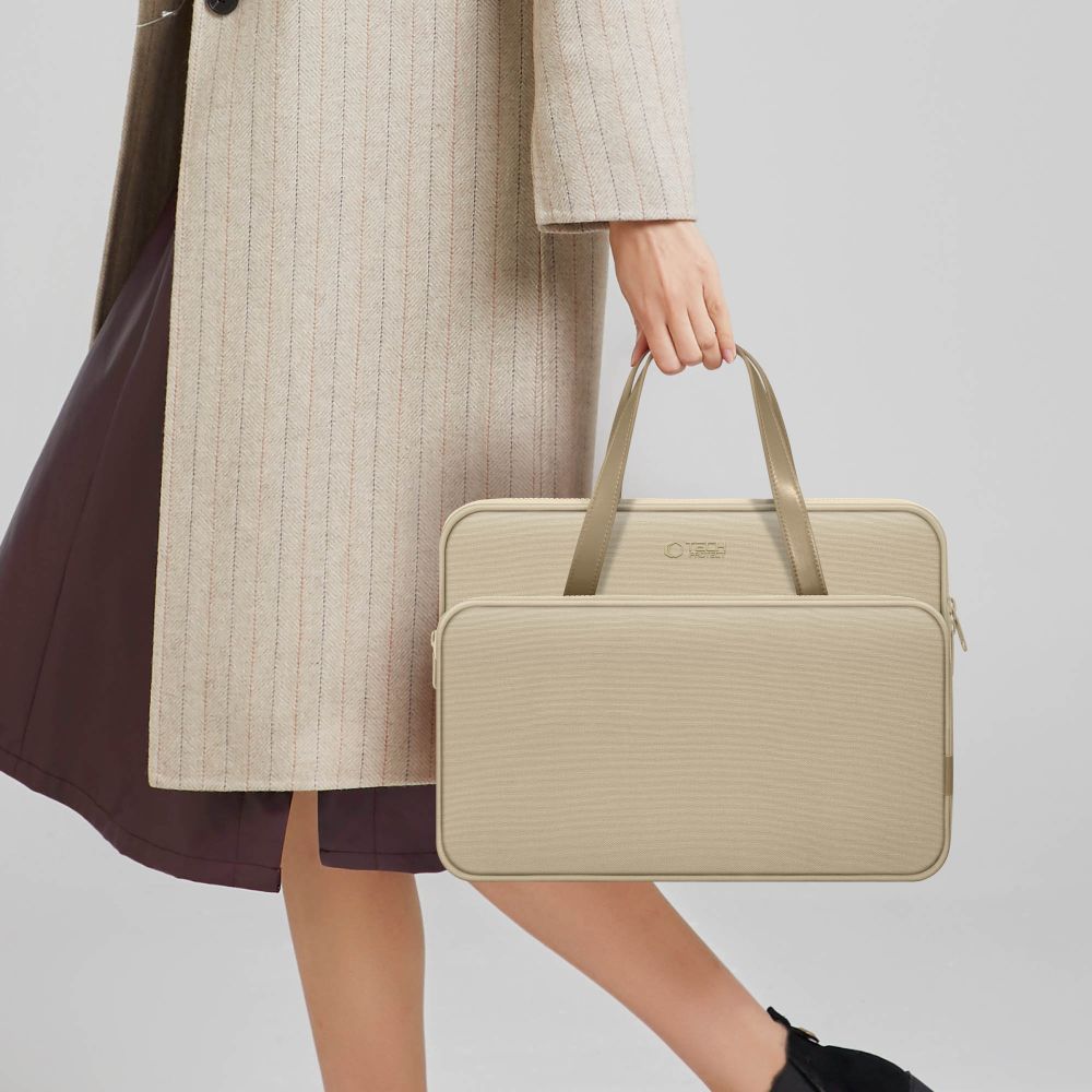 Tasche für 13" / 14" Laptop, Tech-Protect Carrying Bag, Beige