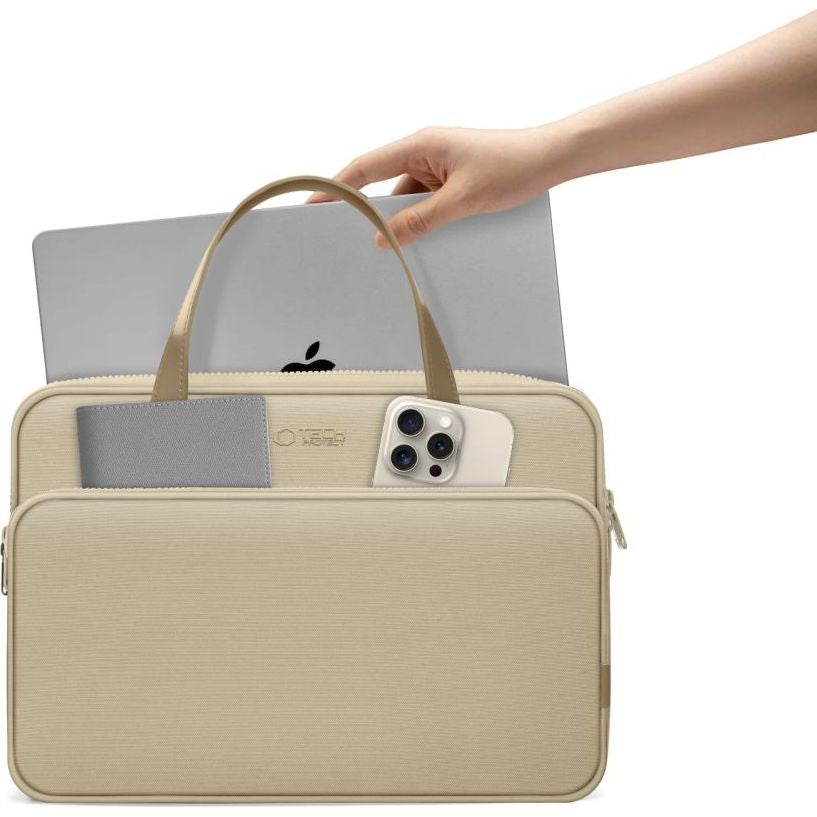 Tasche für 15" / 16" Laptop, Tech-Protect Carrying Bag, Beige