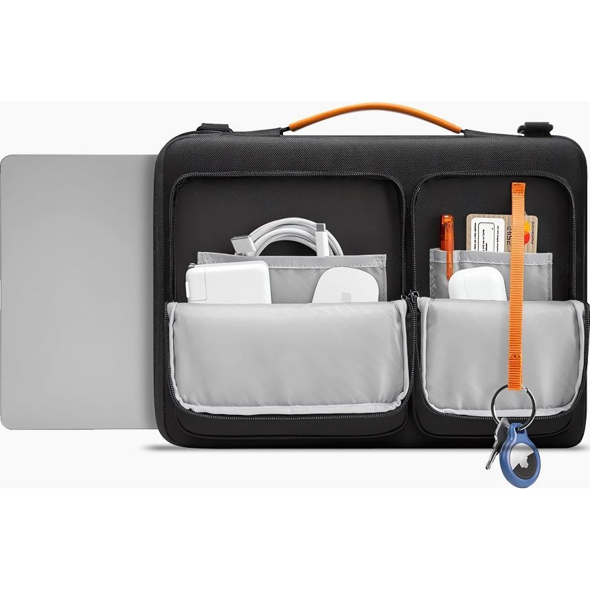 Umhängetasche für 13-14“ Laptop, Tech-Protect Defender Bag, Schwarz/Orange