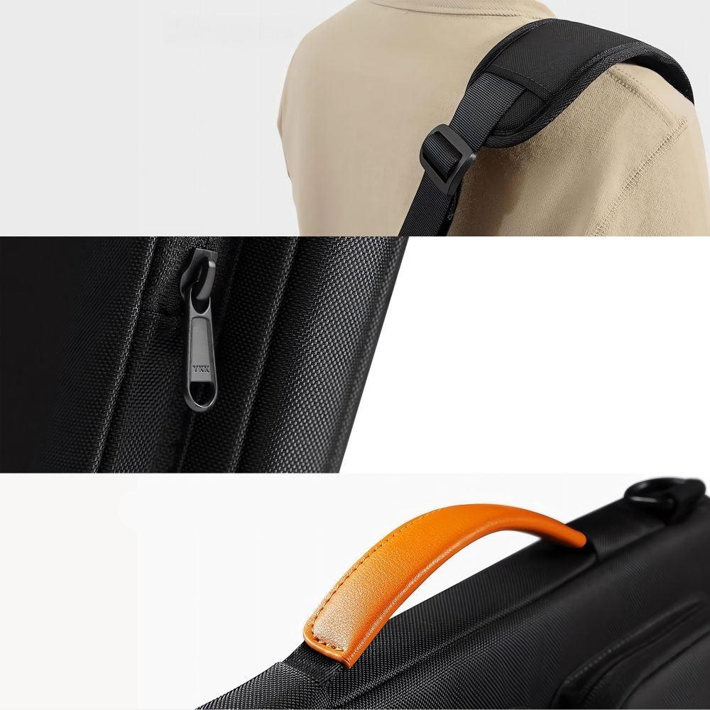 Umhängetasche für 13-14“ Laptop, Tech-Protect Defender Bag, Schwarz/Orange