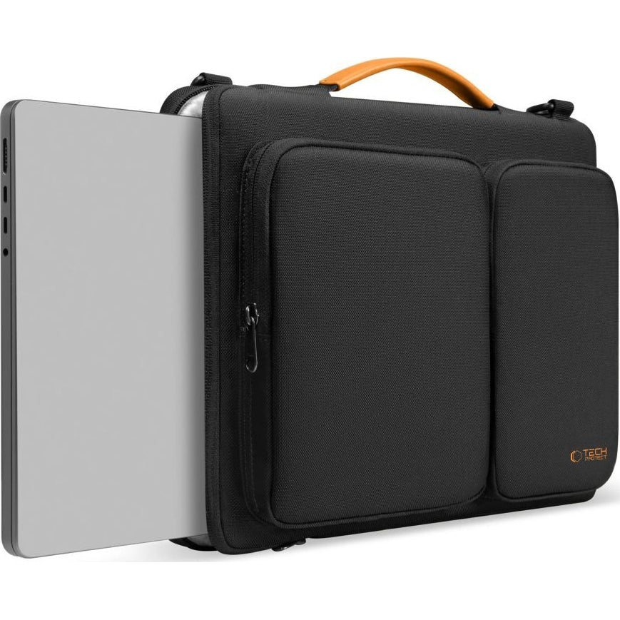 Umhängetasche für 15-16“ Laptop, Tech-Protect Defender Bag, Schwarz/Orange
