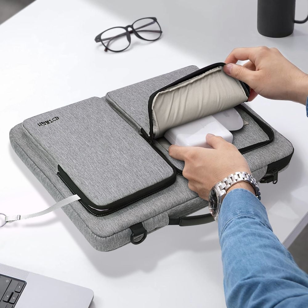 Umhängetasche für 13-14“ Laptop, Tech-Protect Defender Bag, Grau