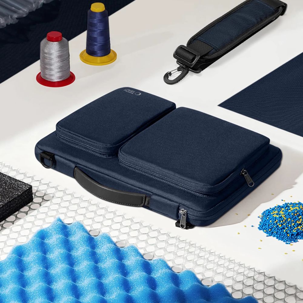 Umhängetasche für 13-14“ Laptop, Tech-Protect Defender Bag, Dunkelblau
