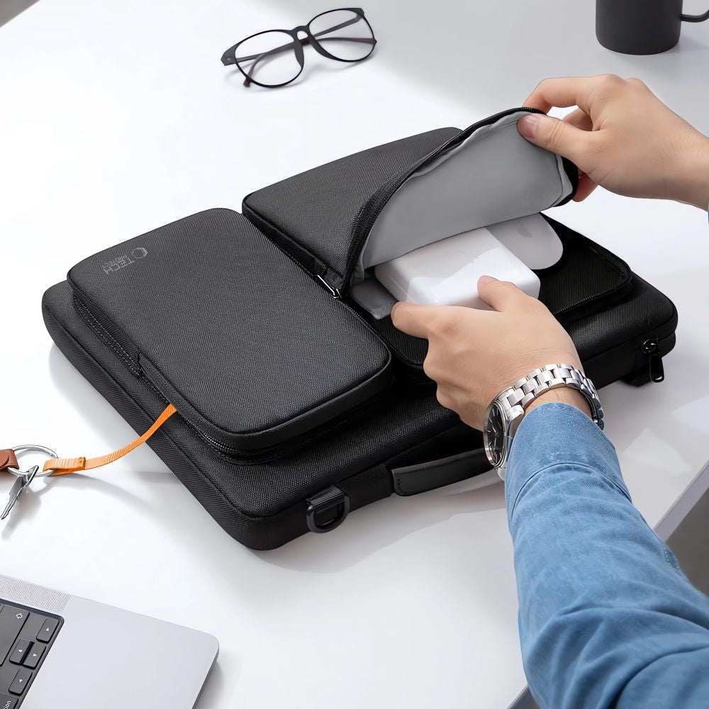 Umhängetasche für 15-16“ Laptop, Tech-Protect Defender Bag, Schwarz