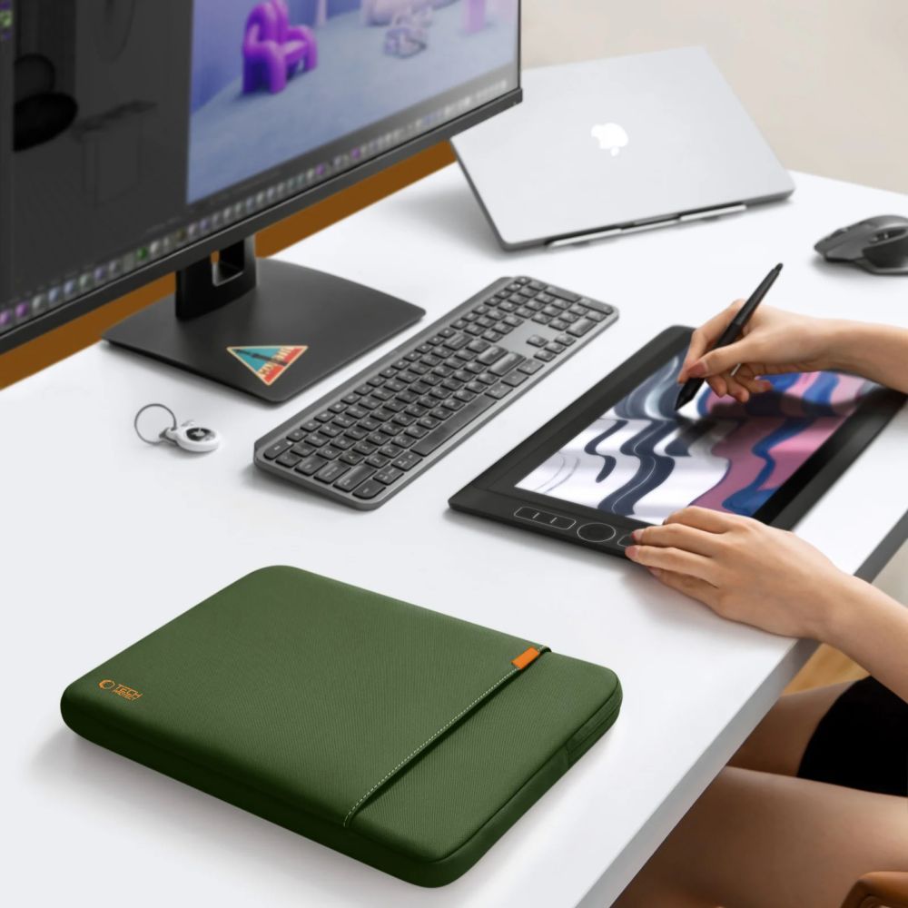 Universal Laptoptasche bis zu 15"-16", Tech-Protect Defender, Dunkelgrün