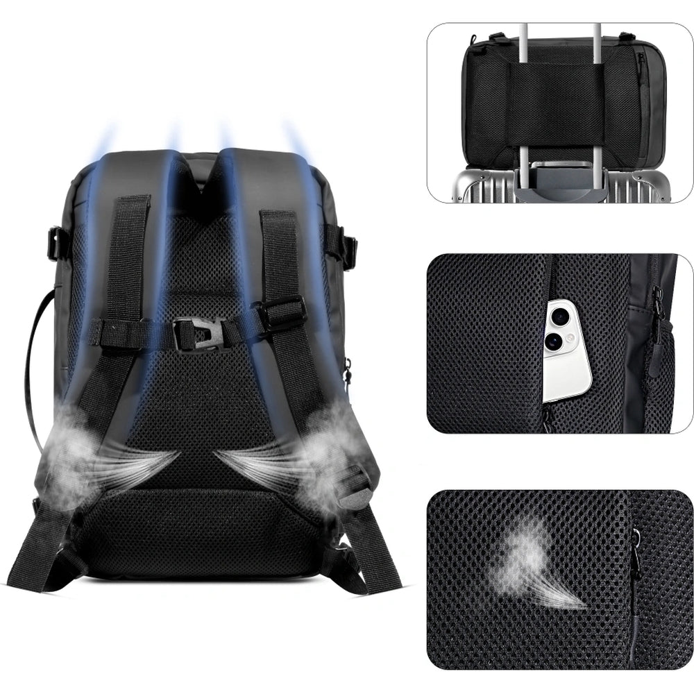 Reiserucksack mit Platz für einen Laptop, 20l, Tech-Protect Defender S50, Schwarz