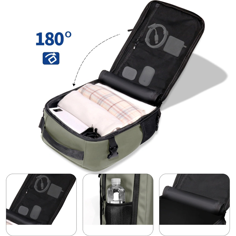 Reiserucksack mit Platz für einen Laptop, 20l, Tech-Protect Defender S50, Grün