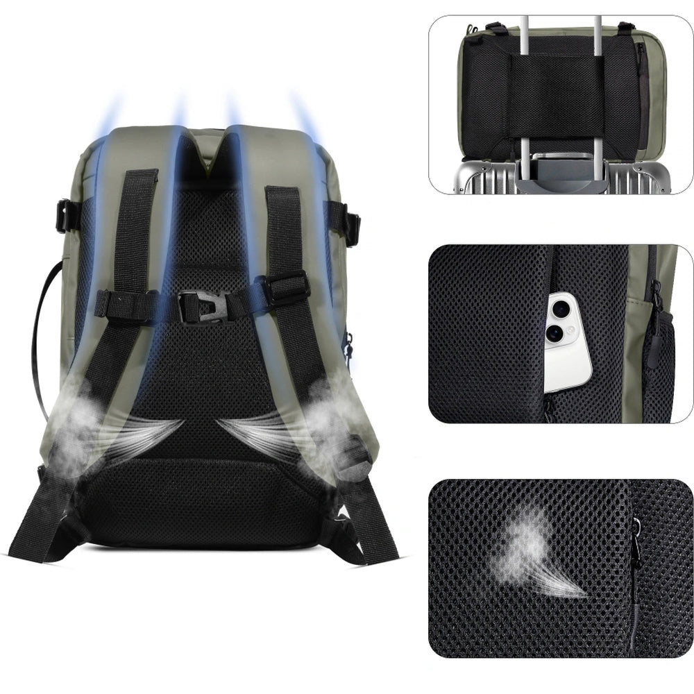 Reiserucksack mit Platz für einen Laptop, 20l, Tech-Protect Defender S50, Grün