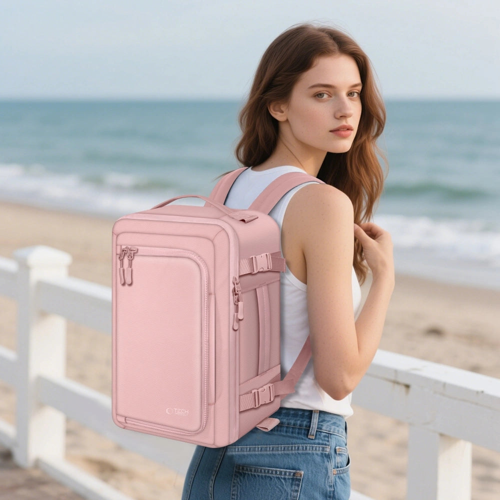 Reiserucksack mit Platz für einen Laptop, 20l, Tech-Protect Defender S50, Rosa