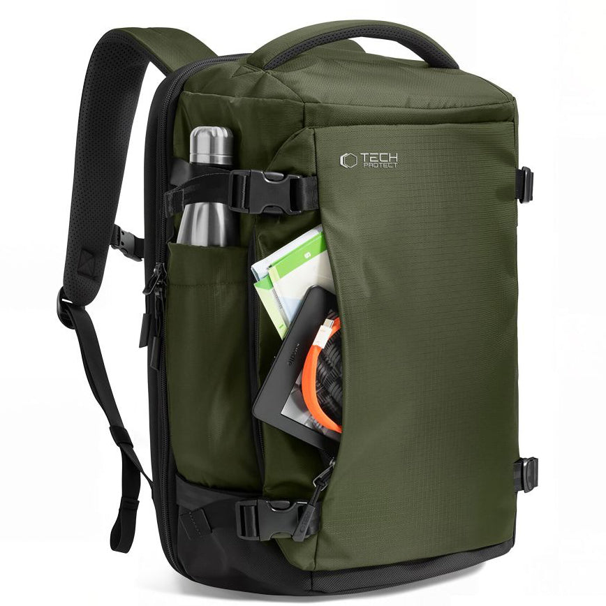 Reiserucksack mit Platz für einen Laptop, 24l, Tech-Protect Defender S70, Dunkelgrün