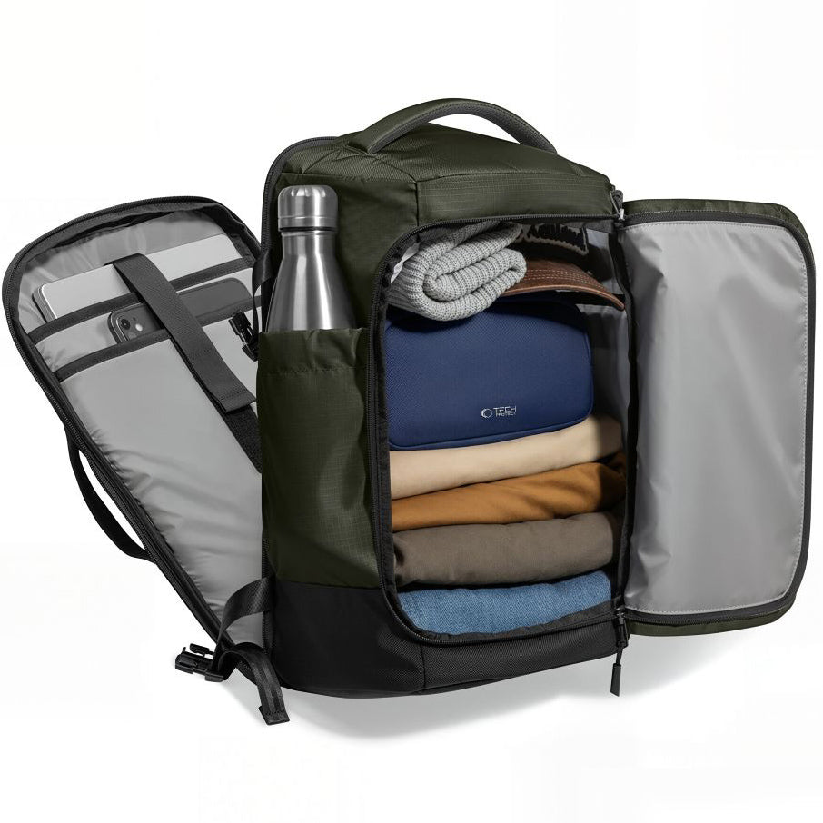 Reiserucksack mit Platz für einen Laptop, 24l, Tech-Protect Defender S70, Dunkelgrün