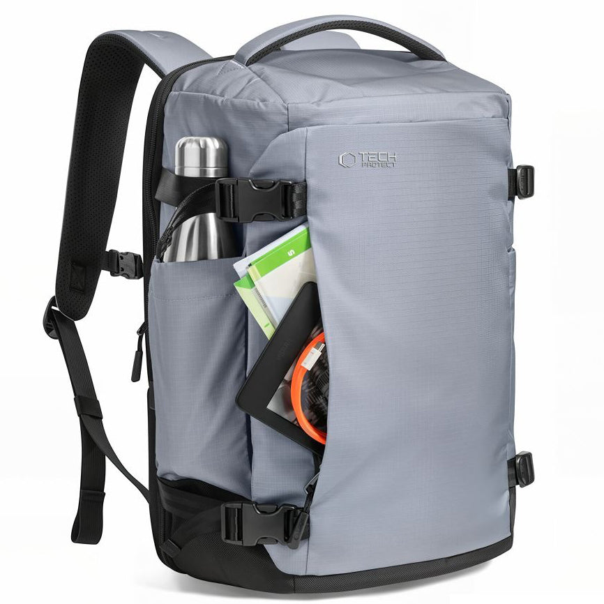 Reiserucksack mit Platz für einen Laptop, 24l, Tech-Protect Defender S70, Grau