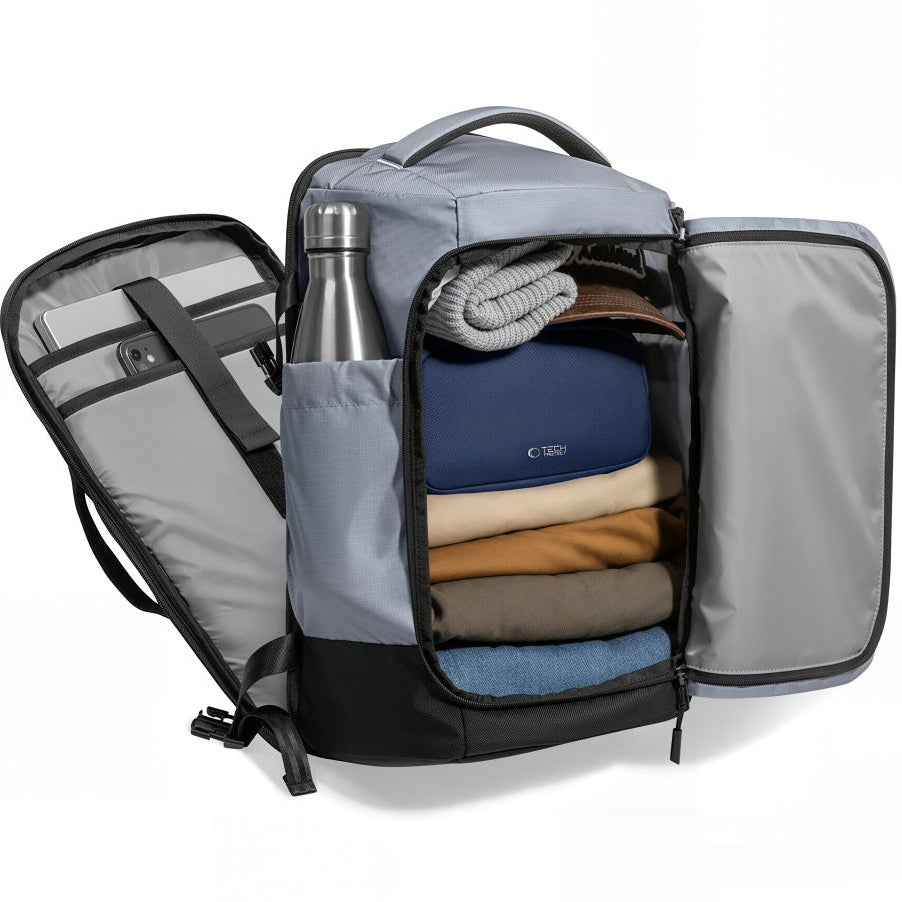Reiserucksack mit Platz für einen Laptop, 24l, Tech-Protect Defender S70, Grau