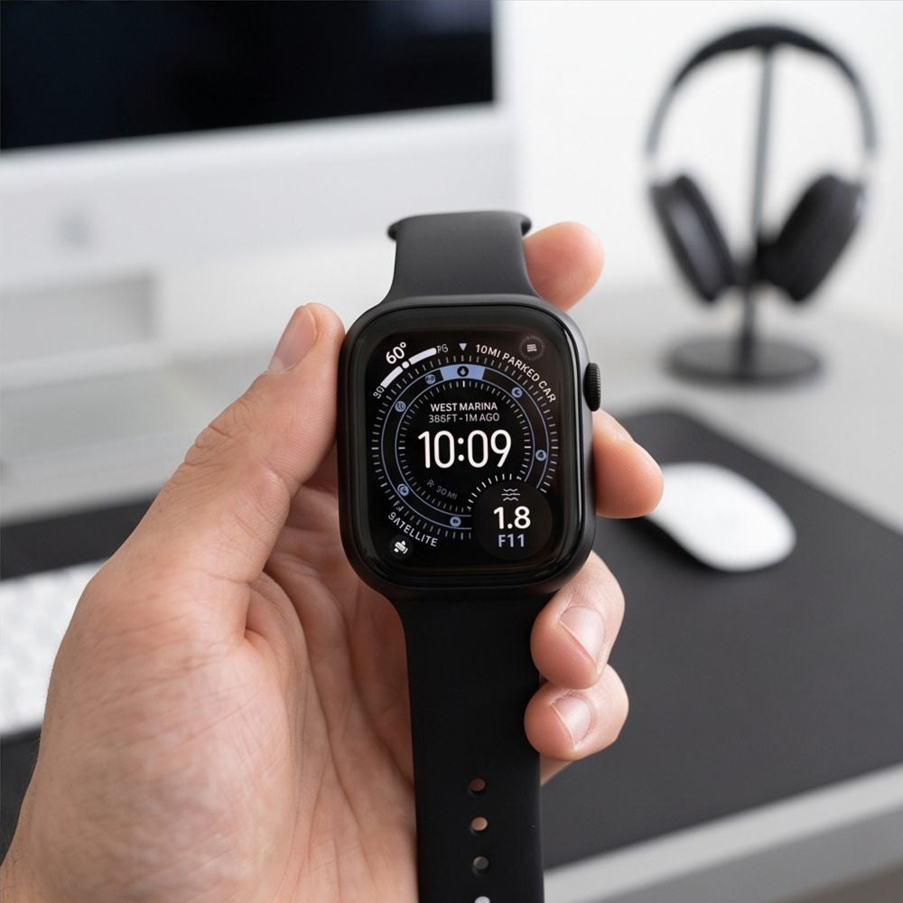 Hülle mit Glas für Apple Watch Ultra 4 49mm / 3 49mm / 2 49mm / 1 49mm, Tech-Protect Defense, 2 Stück, Schwarz, Transparent (11/11)
