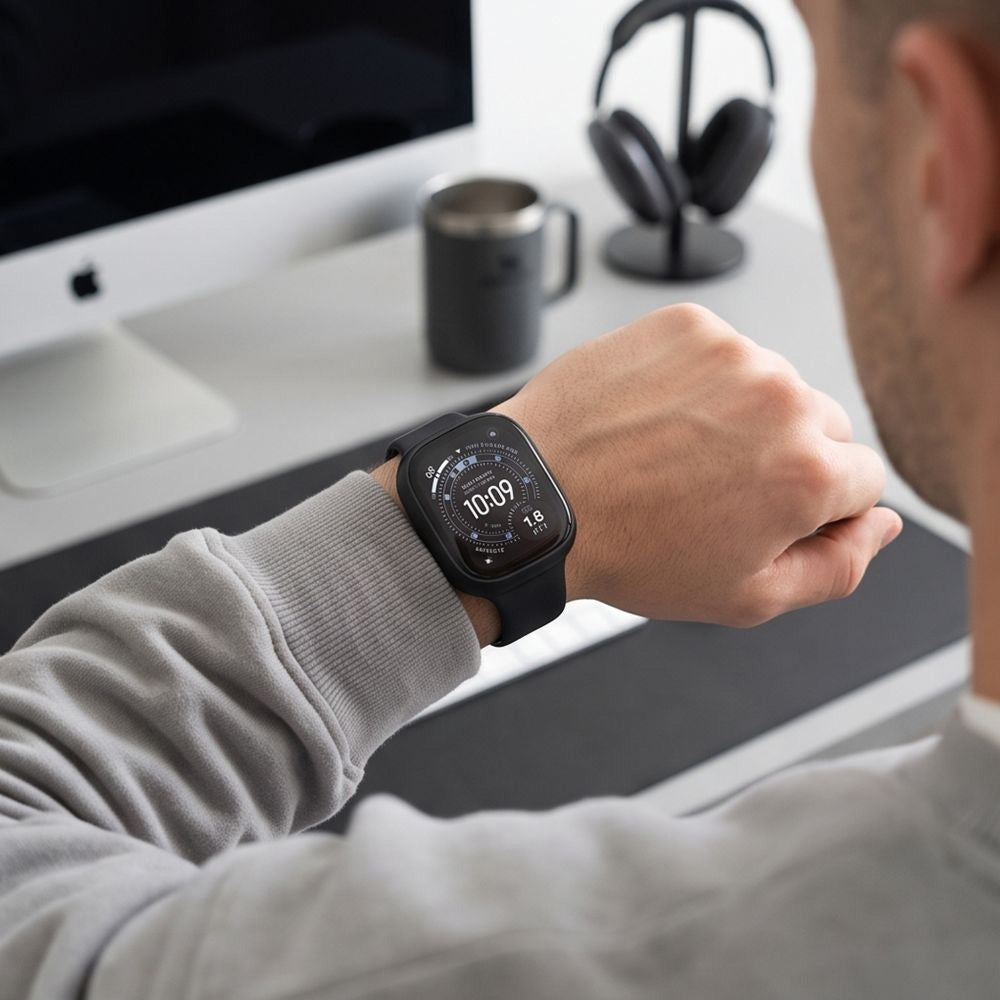 Hülle mit Glas für Apple Watch Ultra 4 49mm / 3 49mm / 2 49mm / 1 49mm, Tech-Protect Defense, 2 Stück, Schwarz, Transparent (4/11)