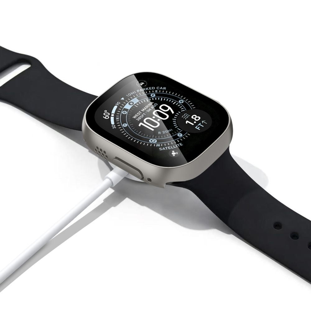 Hülle mit Glas für Apple Watch Ultra 4 49mm / 3 49mm / 2 49mm / 1 49mm, Tech-Protect Defense, 2 Stück, Titan, Transparent (7/11)