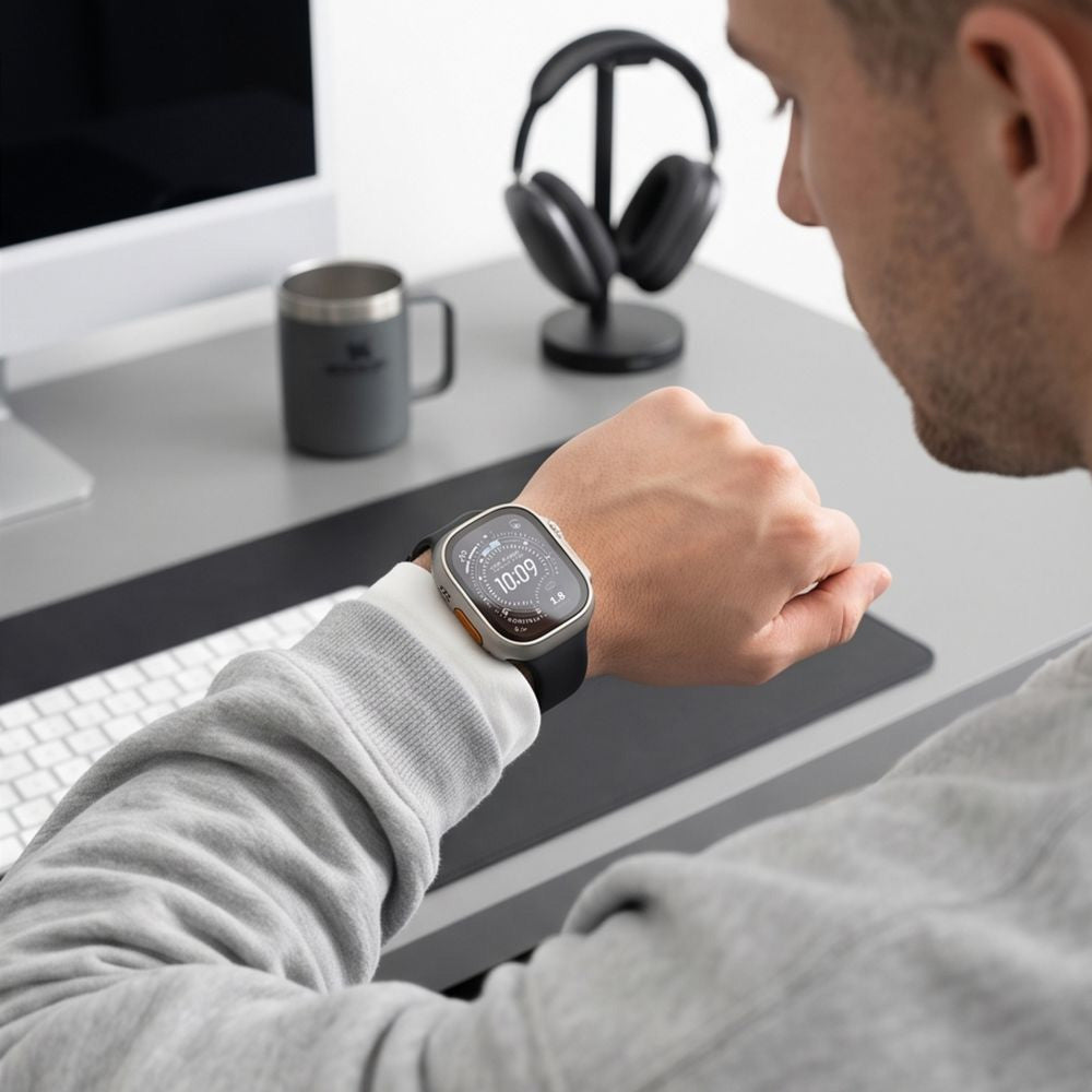 Hülle mit Glas für Apple Watch Ultra 4 49mm / 3 49mm / 2 49mm / 1 49mm, Tech-Protect Defense, 2 Stück, Titan, Transparent (4/11)