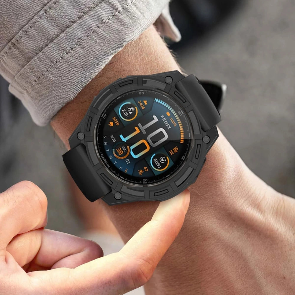 Schutzhülle Tech-Protect Defense Air für Garmin Fenix 8 51 mm, Schwarz