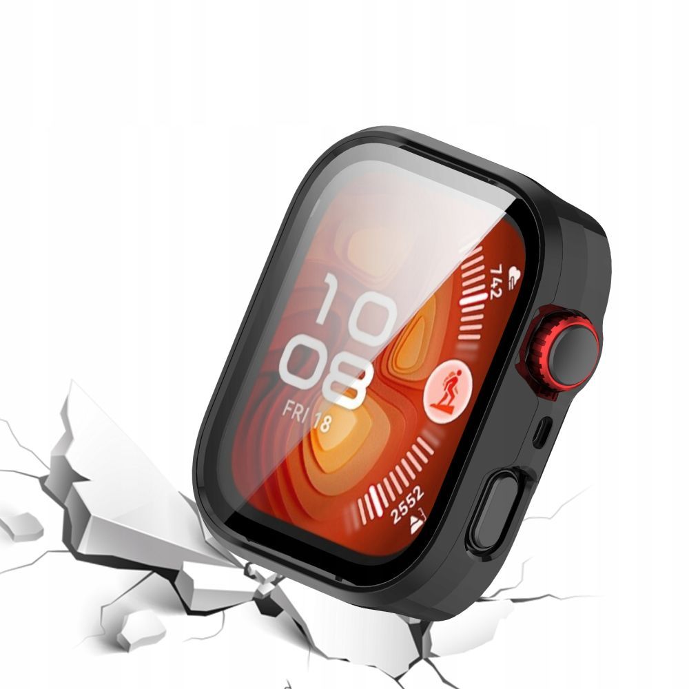 Schutzhülle + Glas für Huawei Watch Fit 4, Tech-Protect Defense, Schwarz