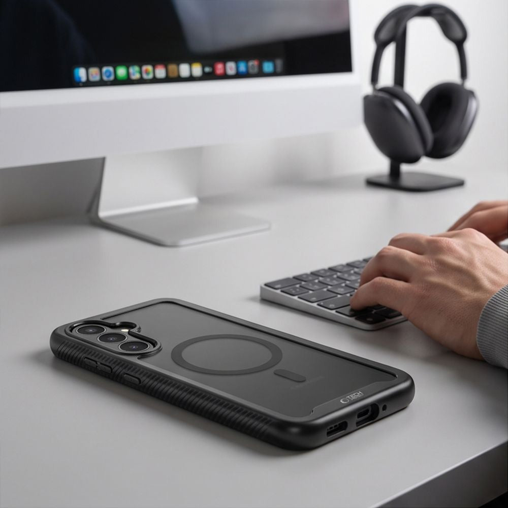 Handyhülle für Galaxy S26 FE, Tech-Protect Defense mit MagSafe, Mattes Schwarz (8/9)