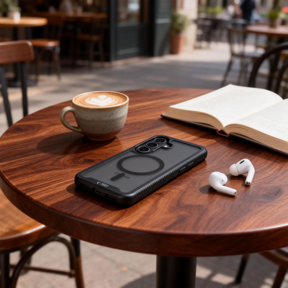 Handyhülle für Galaxy S26, Tech-Protect Defense mit MagSafe, mattes Schwarz