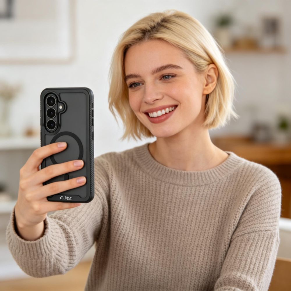 Handyhülle für Galaxy S26, Tech-Protect Defense mit MagSafe, mattes Schwarz