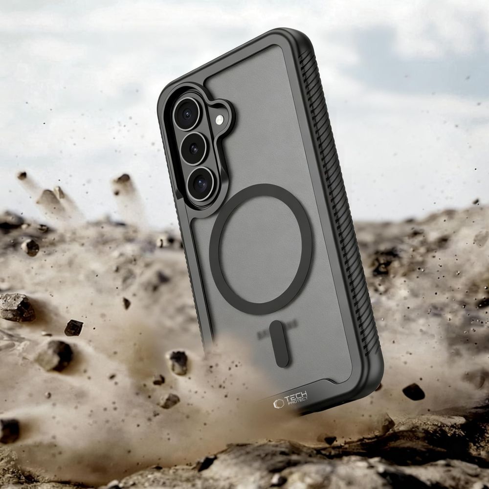 Handyhülle für Galaxy S26, Tech-Protect Defense mit MagSafe, mattes Schwarz