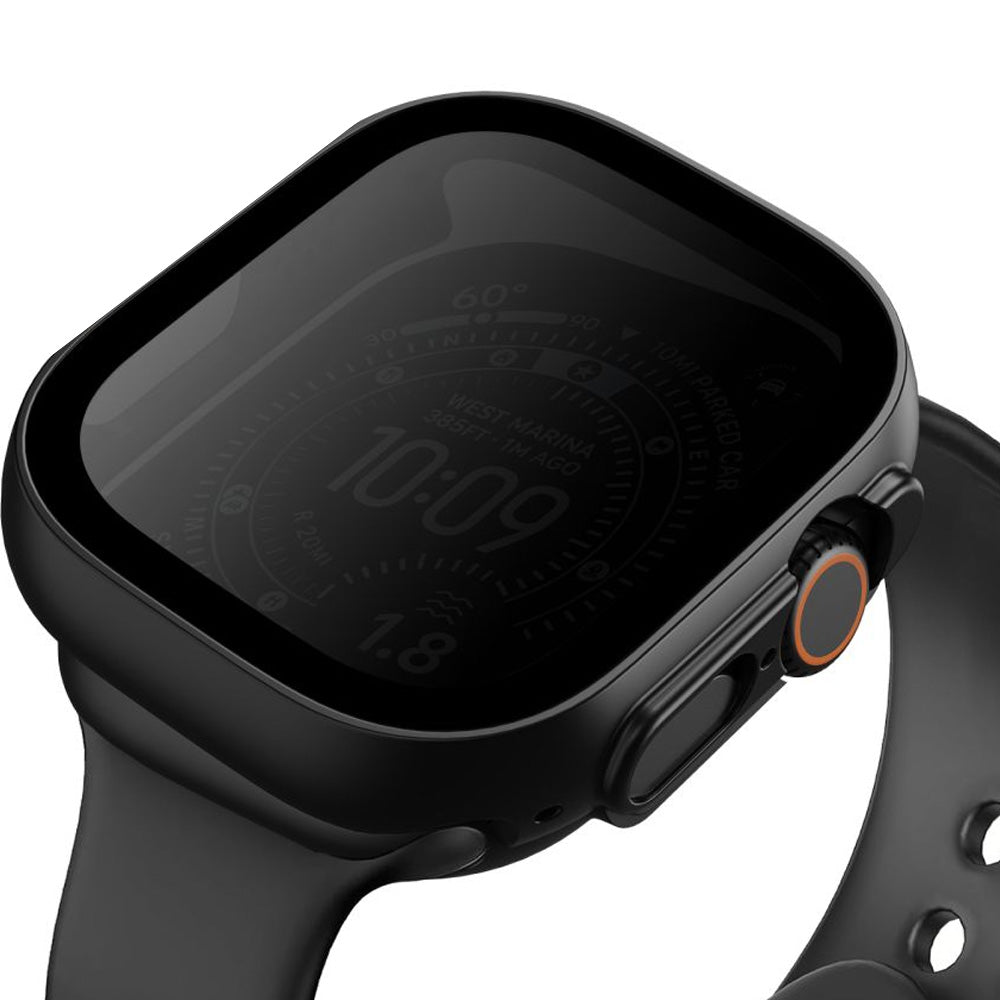 Hülle mit Sichtschutzglas für Apple Watch Ultra 4 49mm / 3 49mm / 2 49mm / 1 49mm, Tech-Protect Defense Privacy, Schwarz (5/9)