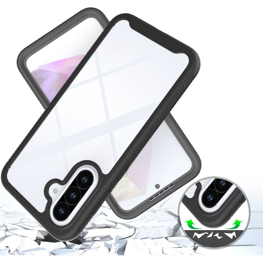 Handyhülle mit Bildschirmschutz für Galaxy A36 / A56 5G, Tech-Protect Defense, Transparent und Schwarz