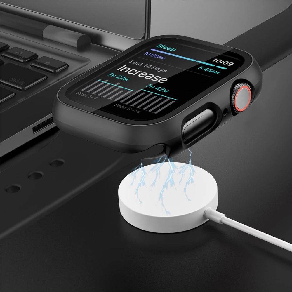 Schutzhülle + Glas für Apple Watch 10 42mm, Tech-Protect Defense360, Schwarz