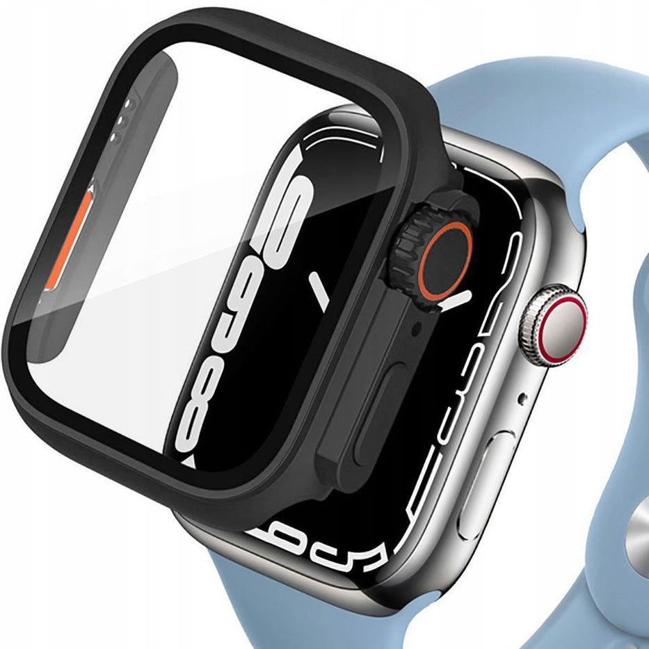 Schutzhülle + Glas für Apple Watch 10 46mm, Tech-Protect Defense360, Schwarz und Orange