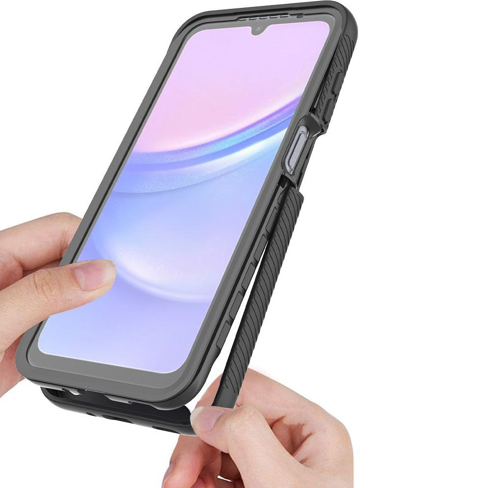 Handyhülle für Galaxy A26 5G, A17 5G / 4G, A16 5G / 4G, Tech-Protect Defense360, Transparent und Schwarz