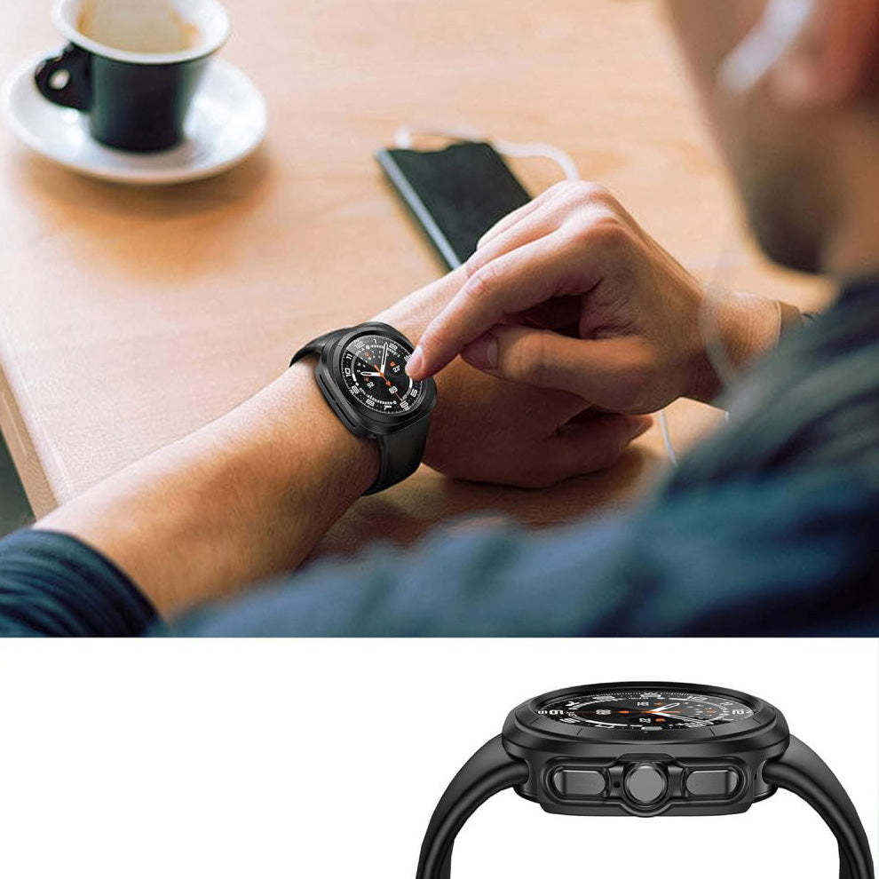 Schutzhülle + Glas für Samsung Galaxy Watch Ultra 2 / 1, Tech Protect Defense360, Schwarz