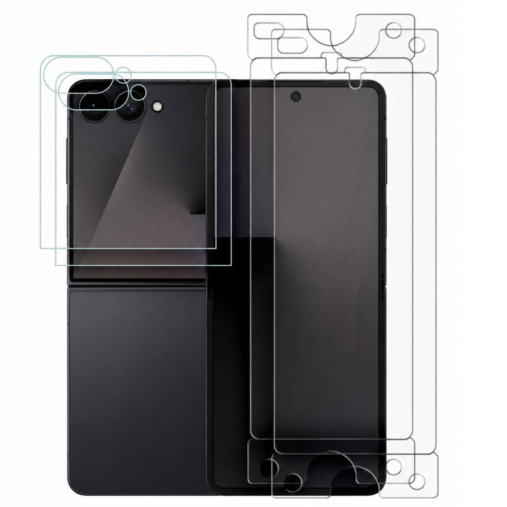 Gehärtetes Glas und Schutzfolie für Galaxy Z Flip 8 / Z Flip 7, Tech-Protect Easy Set Foil Glass Fit+ 4in1, 4er-Set
