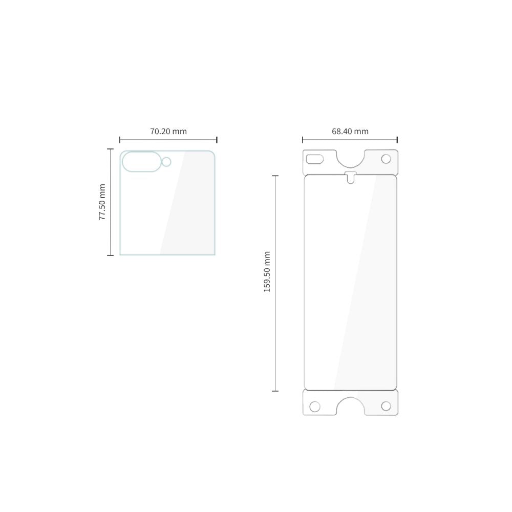 Gehärtetes Glas und Schutzfolie für Galaxy Z Flip 8 / Z Flip 7, Tech-Protect Easy Set Foil Glass Fit+ 4in1, 4er-Set