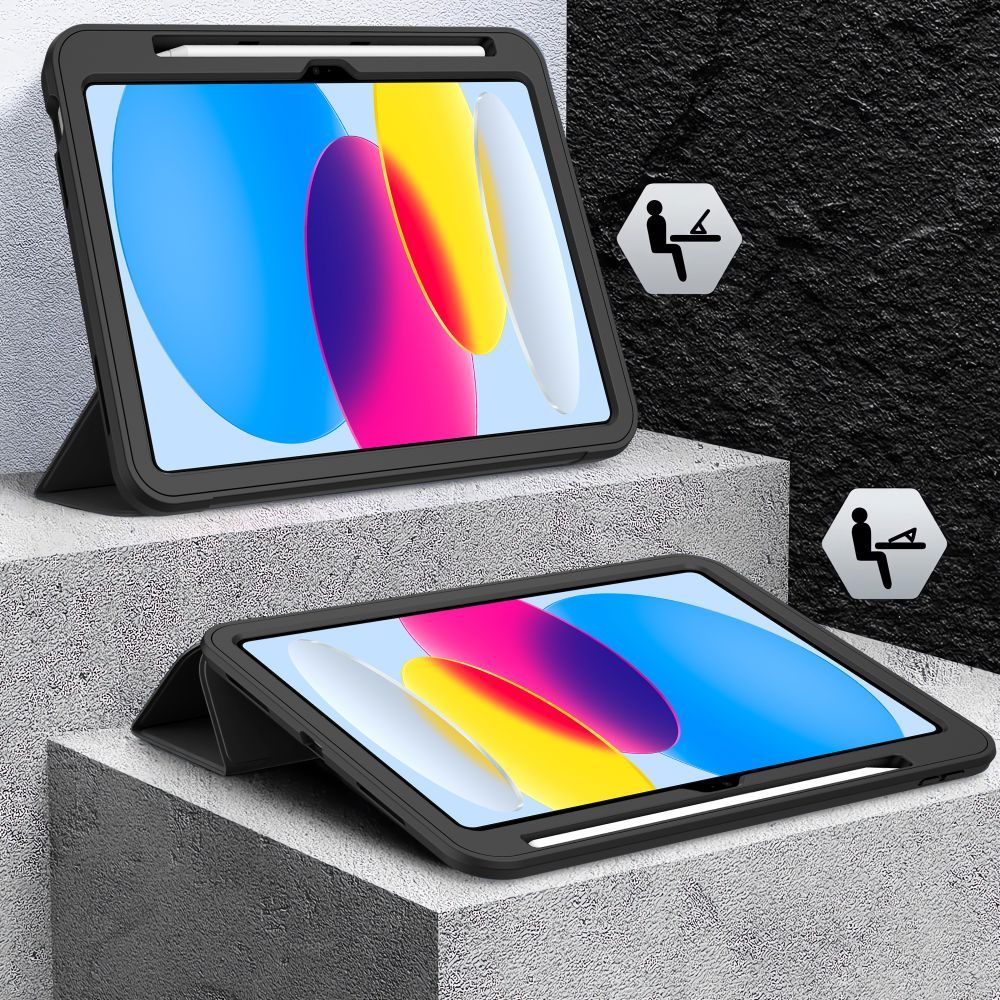 Schutzhülle mit Bildschirmschutz für iPad 11 / 10 gen. 2025 / 2022, Tech-Protect Endurance, Schwarz