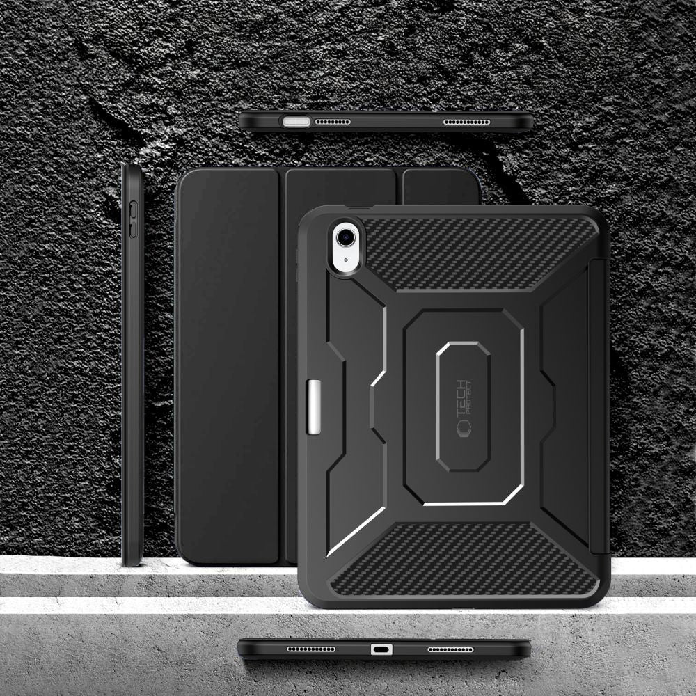 Schutzhülle mit Bildschirmschutz für iPad 11 / 10 gen. 2025 / 2022, Tech-Protect Endurance, Schwarz
